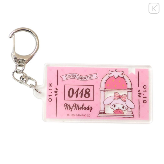 Japan Sanrio Acrylic Keychain - My Melody / Ticket - 1