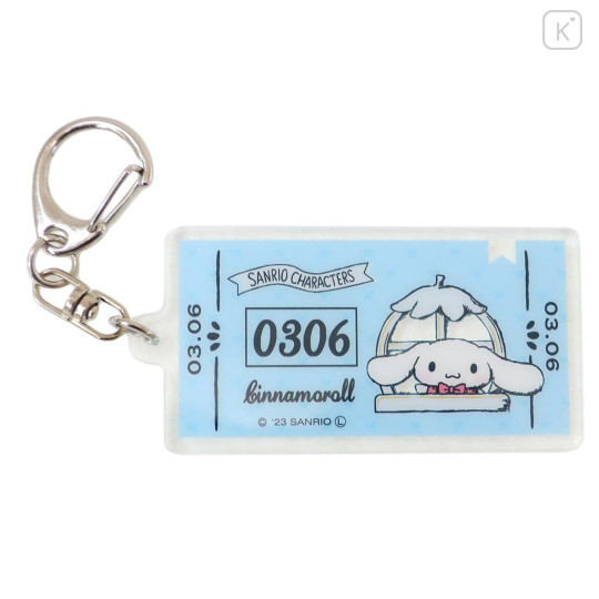 Japan Sanrio Acrylic Keychain - Cinnamoroll / Ticket - 1