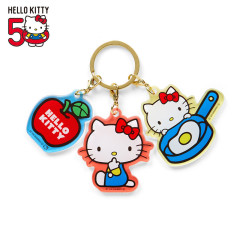 Japan Sanrio Triple Charm Keychain - Hello Kitty 50th Anniversary Food