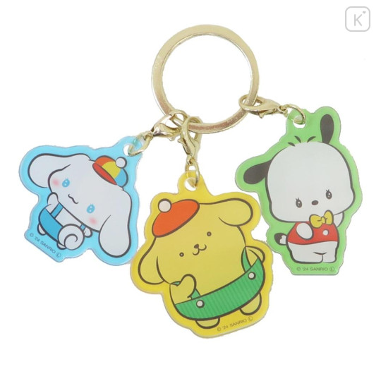 Japan Sanrio Acrylic Keychain - Cinnamoroll & Pochacco & Pompompurin / Retro Room - 1