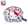 Japan Sanrio Boa Face Cosmetic Bag - Hello Kitty 50th Anniversary - 1