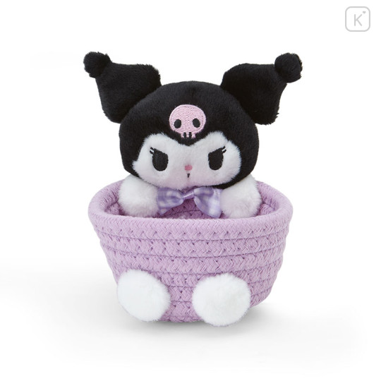 Japan Sanrio Original Rope Basket with Mascot (S) - Kuromi - 1