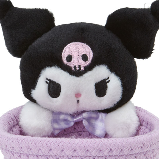 Japan Sanrio Original Rope Basket with Mascot (S) - Kuromi - 3