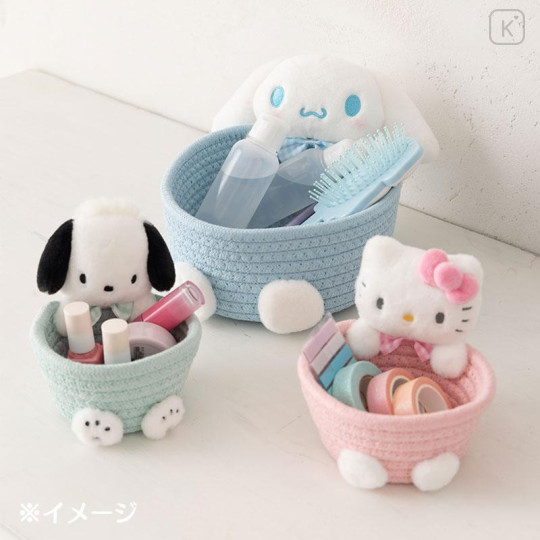 Japan Sanrio Original Rope Basket with Mascot (S) - Kuromi - 4