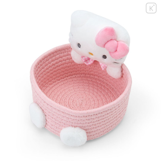 Japan Sanrio Original Rope Basket with Mascot (M) - Hello Kitty - 2