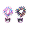 Japan Sanrio Original Coil Ponytail Holder 2pcs Set - Kuromi - 1