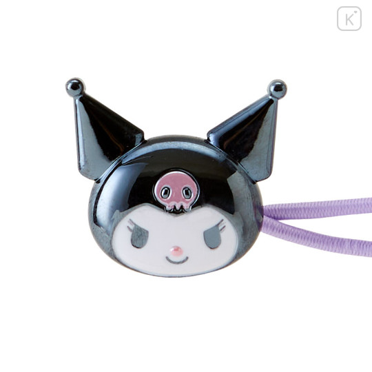 Japan Sanrio Original Kids Mascot Hair Tie (M) - Kuromi / Heart - 2