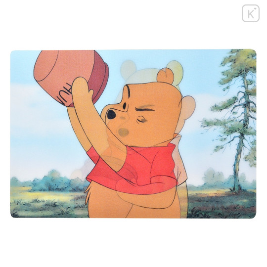 Japan Disney Store Postcard - Pooh & Honey / Lenticular - 3