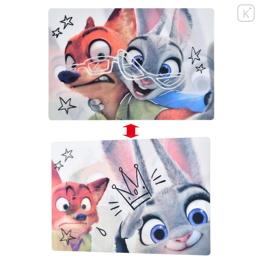 Japan Disney Store Postcard - Zootopia Judy Hopps & Nick Wilde Selfie / Lenticular - 1