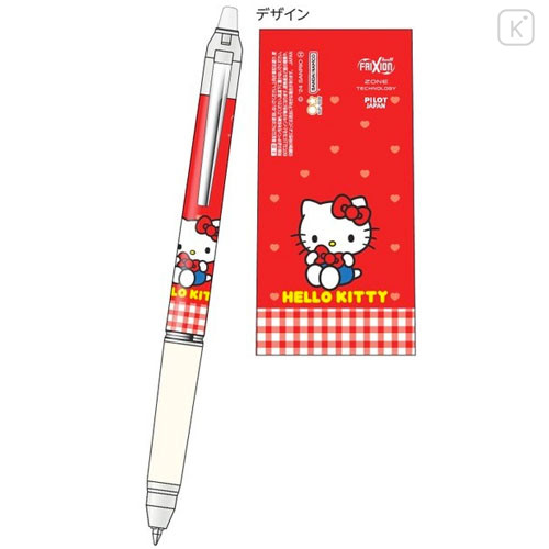 Japan Sanrio FriXion Ball Knock Zone Erasable Gel Pen - Hello Kitty / Ribbon - 1