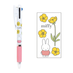 Japan Miffy Jetstream 3 Color Multi Ball Pen - Yellow Flower