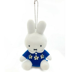 Japan Miffy Mascot Plush Keychain - Blue Flora Dress