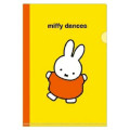 Japan Miffy A4 Clear Folder - Picture Book Dance : Yellow & Orange - 1