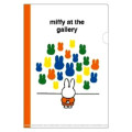 Japan Miffy A4 Clear Folder - Museum Gallery / Colorful - 1