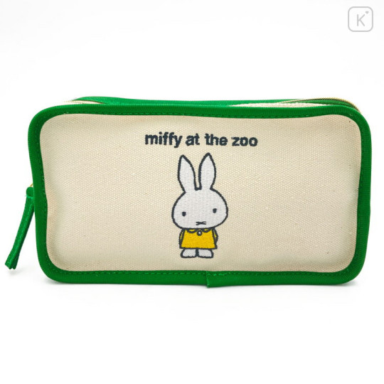 Japan Miffy Embroidered Pouch Pen Case - Picture Book Zoo Visit - 1