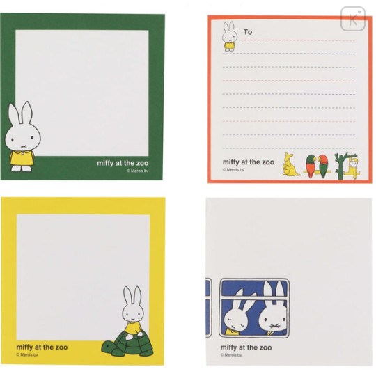 Japan Miffy Square Memo - Picture Book Zoo Visit - 2