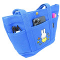 Japan Miffy Embroidered Mini Tote Bag - Blue & Flower - 3