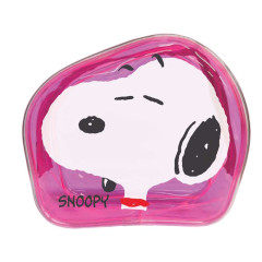 Japan Peanuts Clear Mini Pouch - Snoopy / Neon Pink