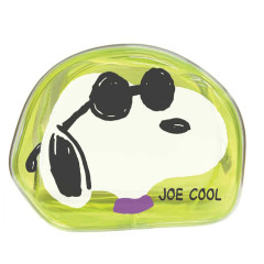 Japan Peanuts Mini Clear Pouch - Snoopy / Joe Cool Neon Yellow