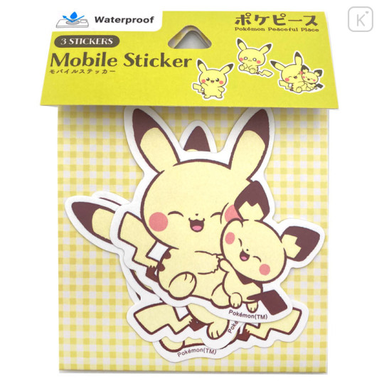 Japan Pokemon Vinyl Deco Sticker Set - Pikachu & Pichu / Pokepeace - 1