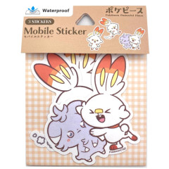 Japan Pokemon Vinyl Deco Sticker Set - Espurr & Scorbunny / Pokepeace
