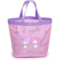 Japan Sanrio Mini Tote Bag - Kuromi & My Melody Pink & Purple - 1