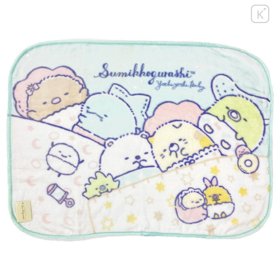 Japan San-X Blanket with Buttons - Sumikko Gurashi / Baby Mint - 1