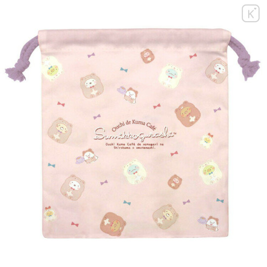 Japan San-X Drawstring Bag - Sumikko Gurashi / Cafe Bear at Home - 1