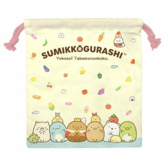 Japan San-X Drawstring Bag - Sumikko Gurashi / Food Kingdom Light Yellow