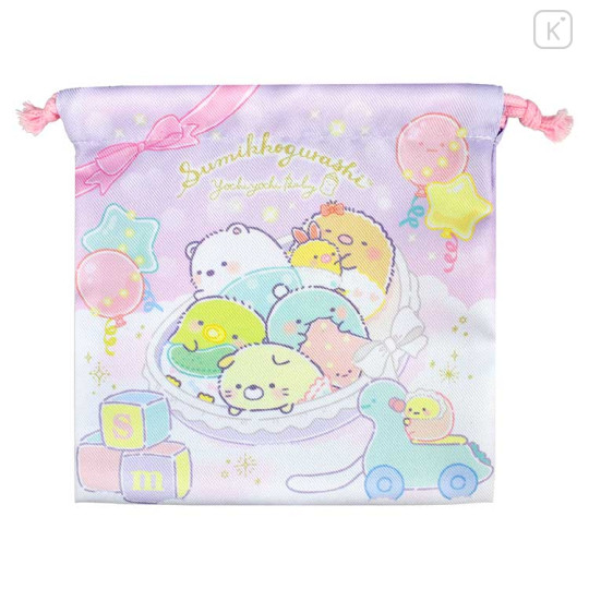 Japan San-X Drawstring Bag - Sumikko Gurashi / Baby Purple - 1