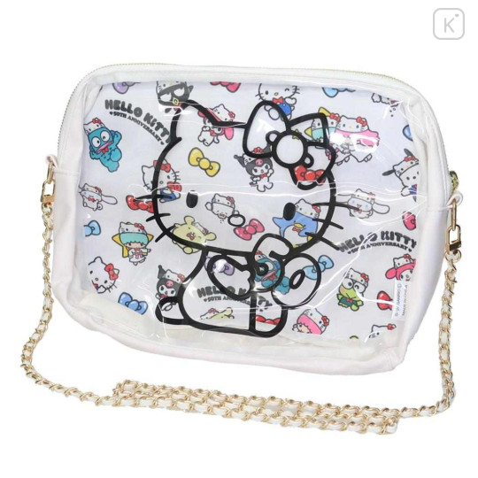 Japan Sanrio Clear Shoulder Bag - Hello Kitty 50th Anniversary / White - 1