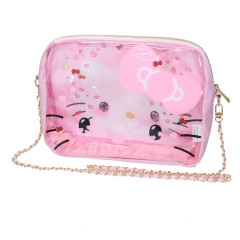 Japan Sanrio Clear Shoulder Bag - Hello Kitty 50th Anniversary Pink