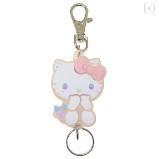 Japan Sanrio Reel Keychain - Hello Kitty / Love Eyes - 1