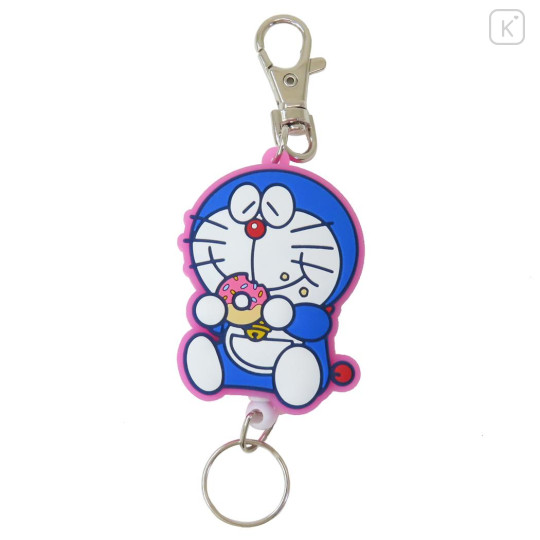 Japan Doraemon Reel Keychain - Yummy Donut - 1