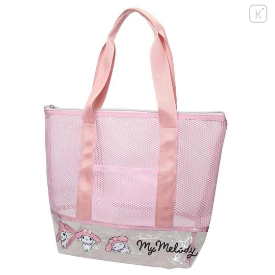 Japan Sanrio Mesh Tote Bag - My Melody / Toddler Look Up For Hug - 1