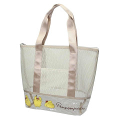 Japan Sanrio Mesh Tote Bag - Pompompurin / Toddler Look Up For Hug