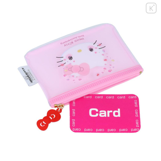 Japan Sanrio Flat Pouch - Hello Kitty 50th Anniversary Pink - 3