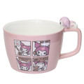 Japan Sanrio Soup Mug with Nokkari Figure - Kuromi / Comics - 1