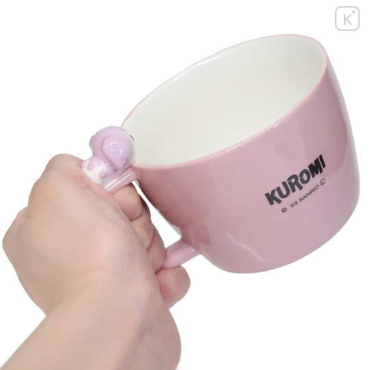 Japan Sanrio Soup Mug with Nokkari Figure - Kuromi / Comics - 2