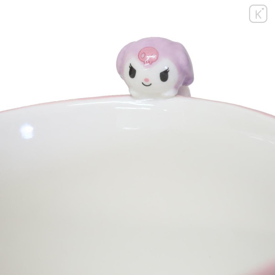 Japan Sanrio Soup Mug with Nokkari Figure - Kuromi / Comics - 3