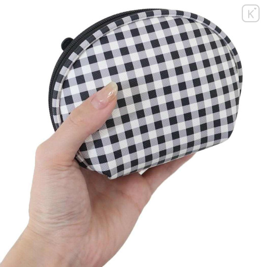 Japan Sanrio Synthetic Leather Small Pouch - Kuromi / Gingham - 2