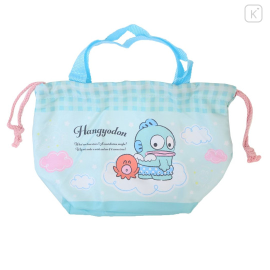 Japan Sanrio Drawstring Pouch & Lunch Bag - Hangyodon - 1