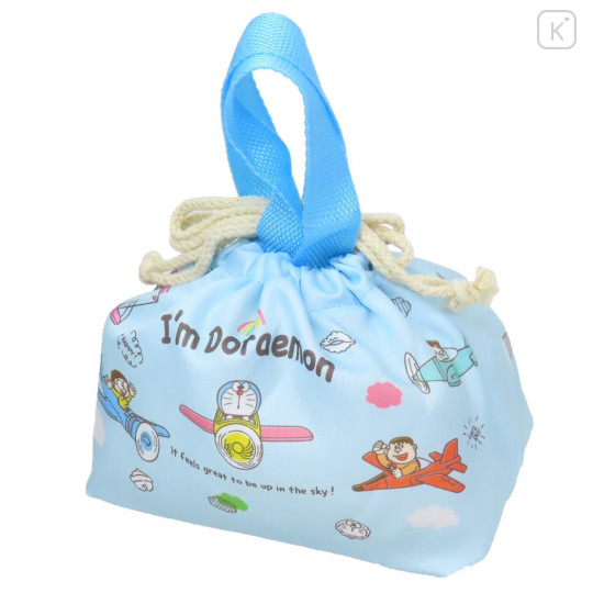 Japan Doraemon Drawstring Pouch & Lunch Bag - Sky - 1