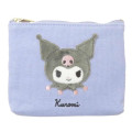 Japan Sanrio Fluffy Flat Pouch & Tissue Case - Kuromi / Light Purple - 1