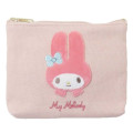 Japan Sanrio Fluffy Flat Pouch & Tissue Case - My Melody / Light Pink - 1