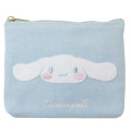 Japan Sanrio Fluffy Flat Pouch & Tissue Case - Cinnamoroll / Light Blue - 1