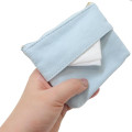 Japan Sanrio Fluffy Flat Pouch & Tissue Case - Cinnamoroll / Light Blue - 2