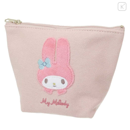 Japan Sanrio Fluffy Boat-Shaped Pouch - My Melody / Light Pink - 1