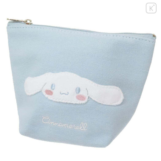 Japan Sanrio Fluffy Boat-Shaped Pouch - Cinnamoroll / Light Blue - 1