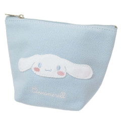 Japan Sanrio Fluffy Boat-Shaped Pouch - Cinnamoroll / Light Blue